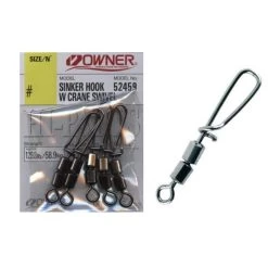 Owner Sinker Hook W/Crane Swiwel